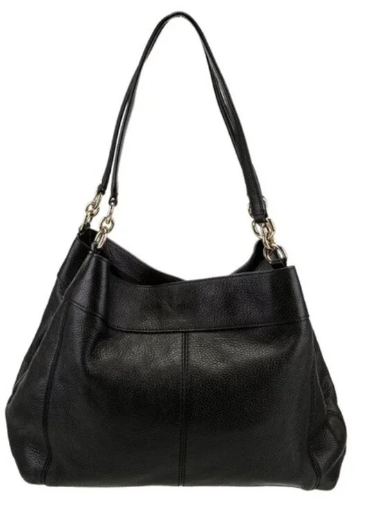 Euc Coach Lexy Black Suede & Leather Shoulder Bag - Picture 3 of 17